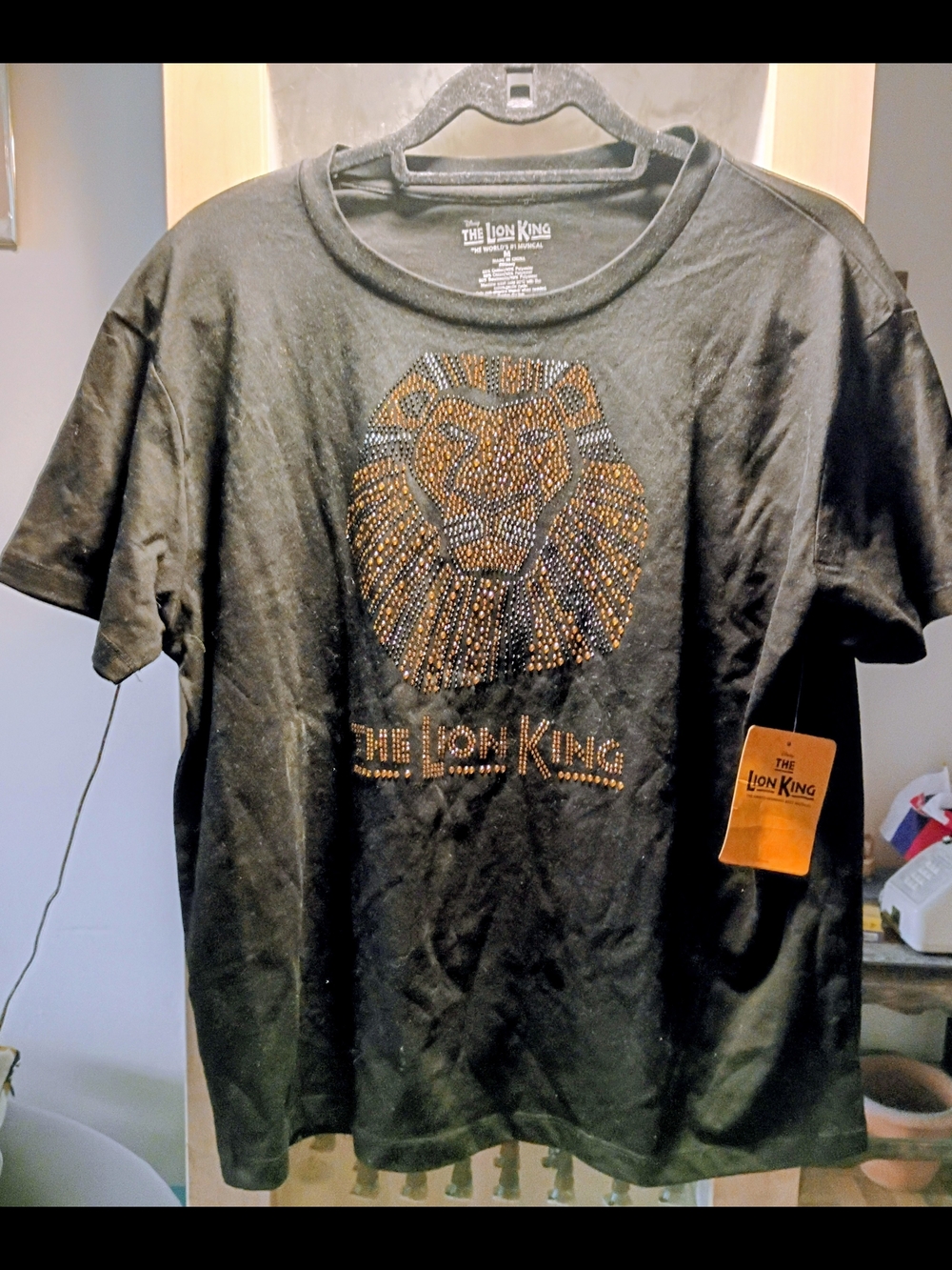 Disney The Lion King Black and Gold Rhinestone Lion Adult Medium